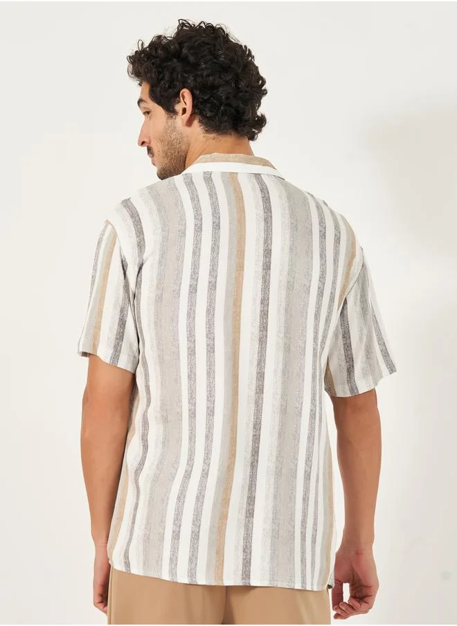 Styli Relaxed Fit Multi Striped Shirt