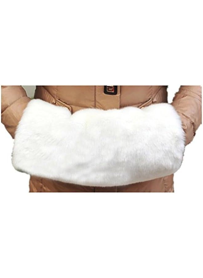 Generic Faux Fur Hand Muffs with Ionterior Pocket Luxurious Faux Rabbit Mittens Wrist Hand Warmer Gloves Can Keep Your Hand and Wrist Warm in Cold Season Compatible Girls Women - Image 1