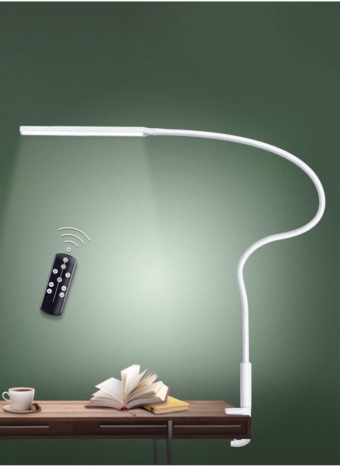 （REMOTE）Desk Lamp LED USB Power Eye-Care Swing Arm Lamp Flexible Gooseneck Clamp,Dimmable,Architect Lamp 3 Color Modes,Desk Light Memory Reading Working Study,Energy Saving