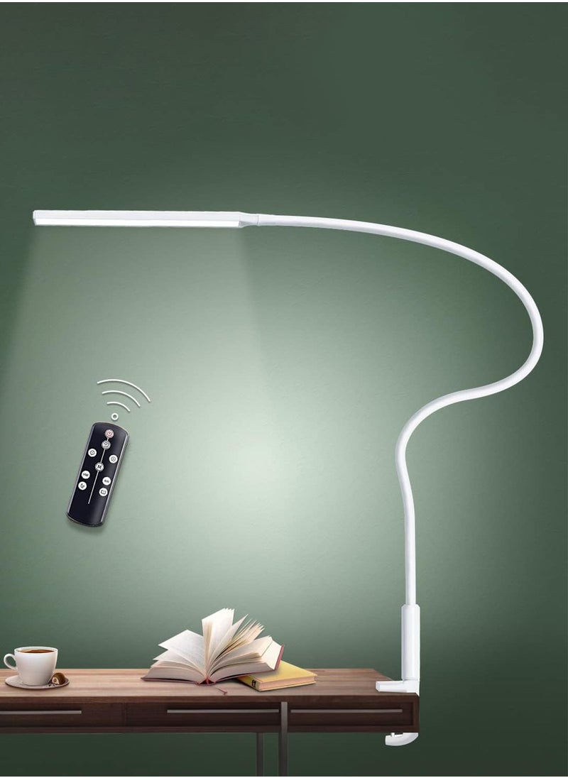 LOOPITYS - （REMOTE）Desk Lamp LED USB Power Eye-Care Swing Arm Lamp Flexible Gooseneck Clamp,Dimmable,Architect Lamp 3 Color Modes,Desk Light Memory Reading Working Study,Energy Saving - Image 1