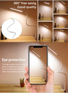 LOOPITYS （REMOTE）Desk Lamp LED USB Power Eye-Care Swing Arm Lamp Flexible Gooseneck Clamp,Dimmable,Architect Lamp 3 Color Modes,Desk Light Memory Reading Working Study,Energy Saving  - Image 4