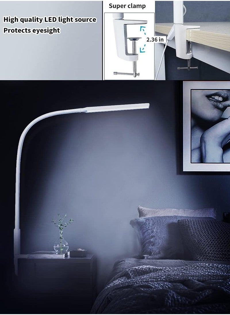 LOOPITYS - （REMOTE）Desk Lamp LED USB Power Eye-Care Swing Arm Lamp Flexible Gooseneck Clamp,Dimmable,Architect Lamp 3 Color Modes,Desk Light Memory Reading Working Study,Energy Saving - Image 1
