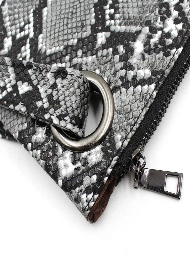 Suillty Women's Oversized Snakeskin Clutch Envelope Bag Messenger Handbag Tote Wristlet Bag - Image 5