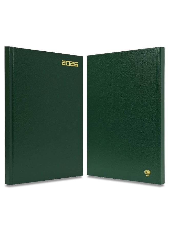 FIS 2026 Diary, A4 Size Diary(210x297mm), Hard Cover Vinyl Materials, 1 Day a Page, English, 60gsm White Paper, Green Color-FSDI41E26GR - Image 2