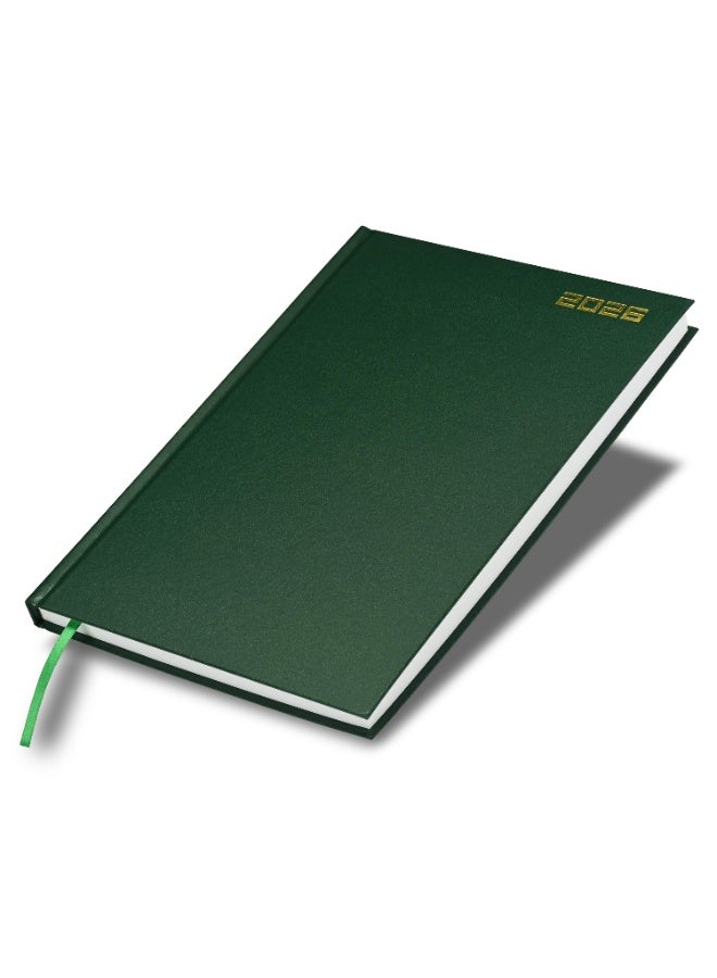 FIS 2026 Diary, A4 Size Diary(210x297mm), Hard Cover Vinyl Materials, 1 Day a Page, English, 60gsm White Paper, Green Color-FSDI41E26GR - Image 1