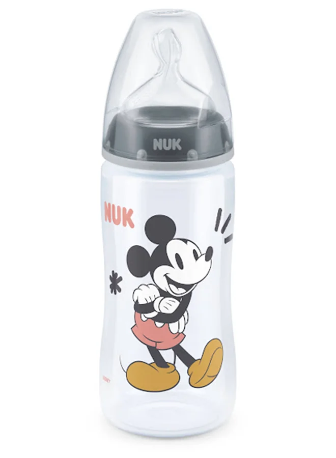 نوك First Choice Plus Temperature Control Mickey Mouse Baby Silicone Feeding Bottle 300 ML, 6 - 18 Months