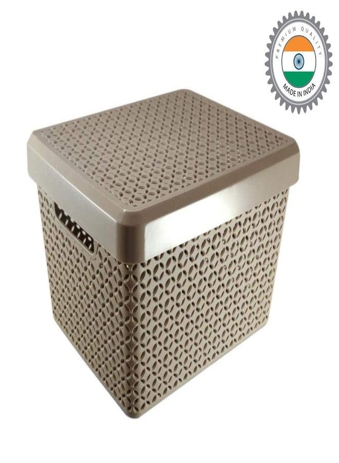 TUKLOZ Plastic Storage Basket with Lid Shelf Organizer Bin Basket with Handle Pantry Organization Room Organization Storage Bin Plastic Basket - Image 3