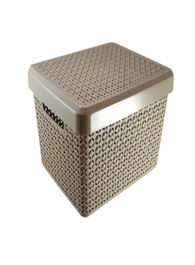 TUKLOZ Plastic Storage Basket with Lid Shelf Organizer Bin Basket with Handle Pantry Organization Room Organization Storage Bin Plastic Basket - Image 1