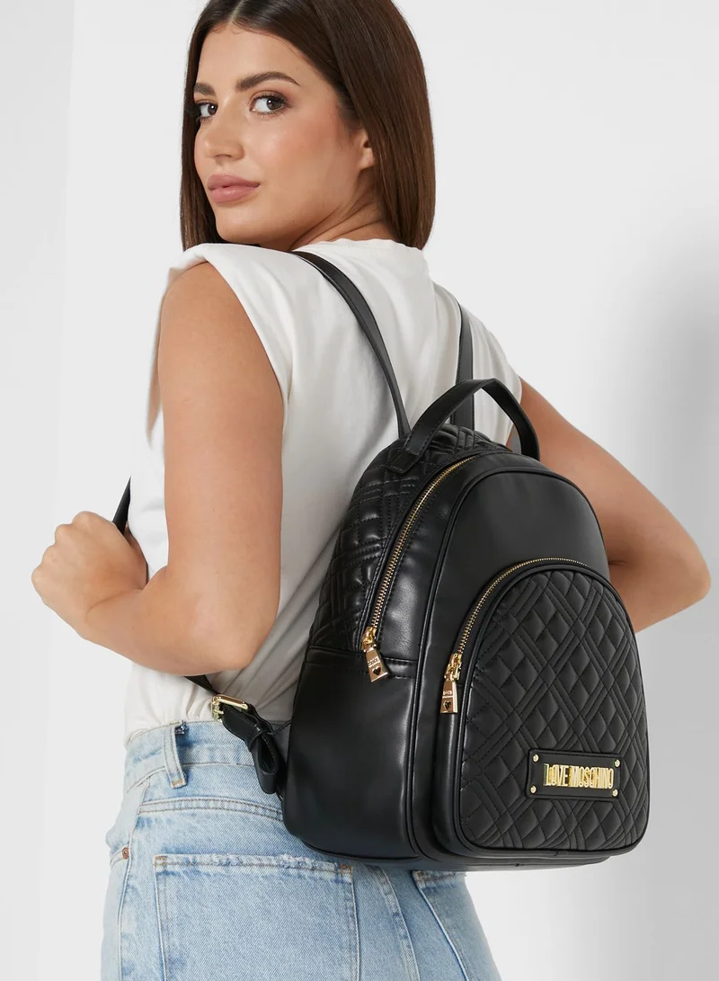 Love Moschino Quilted Backpack