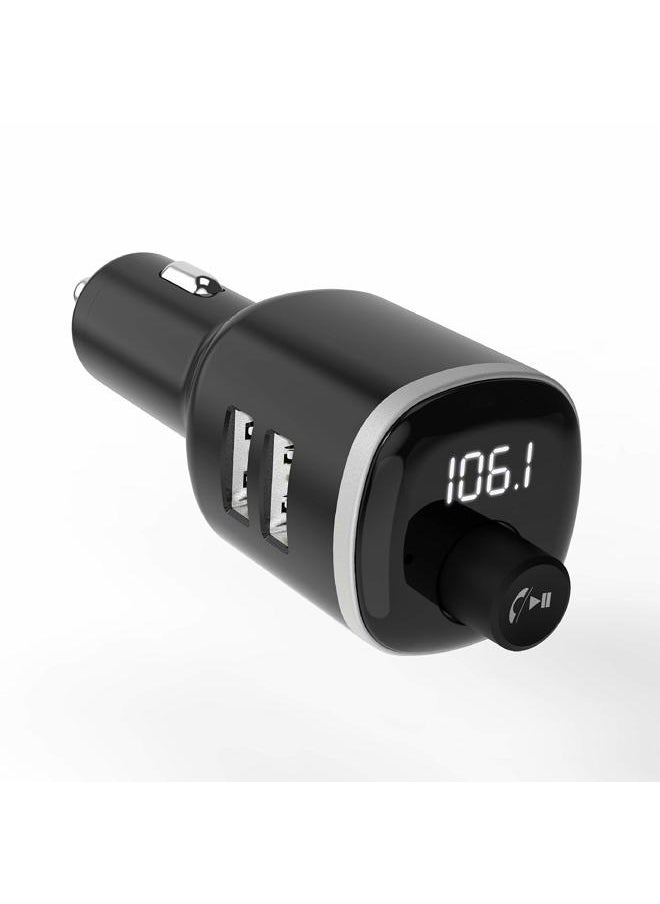 Scosche - BTFM4 BTFREQ Universal Bluetooth Handsfree Car Kit with FM Transmitter and Dual USB Ports, Black - Image 1