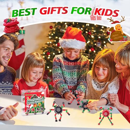 Gokeey Christmas Fidget Toys Transformable Fidget Spinners for Kids and Adults Stress Relief Sensory Toys for Boys and Girls Fingertip Gyros for ADHD Autism for Kids Birthday Gifts - Image 5