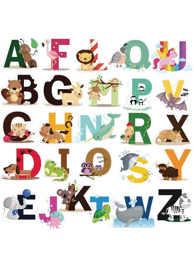 DEKOSH Educational Animal Alphabet Kids Wall Decals Baby Nursery Decor Peel & Stick Decorative Baby Stickers For Playroom Classroom Decoration - Image 1