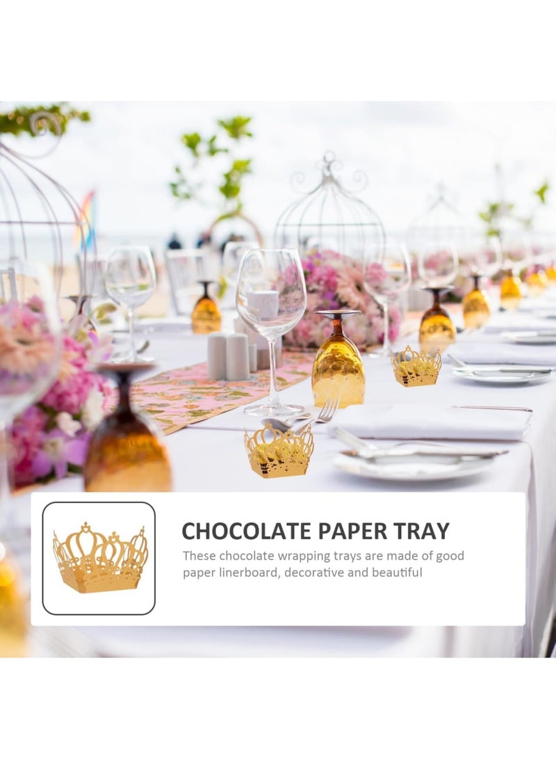 Barakah Golden Crown Cupcake Wrappers, Disposable Paper Muffin Liners with Elegant Crown Design, 50pcs Cupcake Holders for Weddings Birthdays Baby Showers and Parties, Gold - Image 4