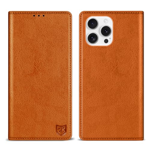 ZZXX for iPhone 16 Pro Max Wallet Case with [RFID Blocking] Card Slot Stand Strong Magnetic Leather Flip Fold Protective Phone Case for iPhone 16 Pro Max Case Wallet(Brown-6.9 inch) - Image 1