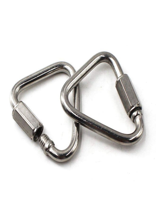 Flomore M10 Delta Quick Link 304 Stainless Steel Triangle Quicklink Chain Connector Screw Lock Carabiner Pack Of 2 - Image 1