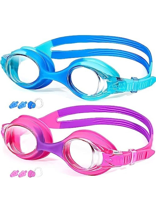 TRASSLE 2Pcs Kids Swimming Goggles are perfect for kids exploring the underwater world,Made of super soft silicone material, with frame one-piece design,suitable for children 6-14 years old - Image 1