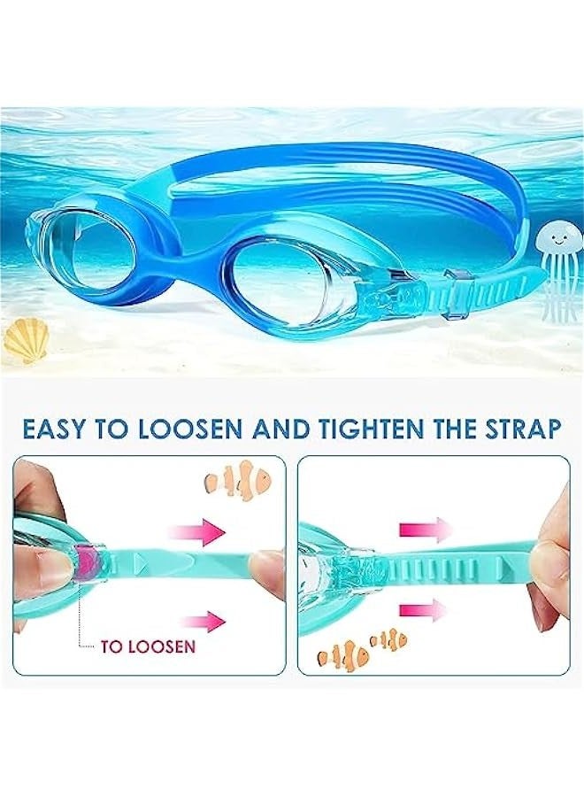 TRASSLE 2Pcs Kids Swimming Goggles are perfect for kids exploring the underwater world,Made of super soft silicone material, with frame one-piece design,suitable for children 6-14 years old - Image 4