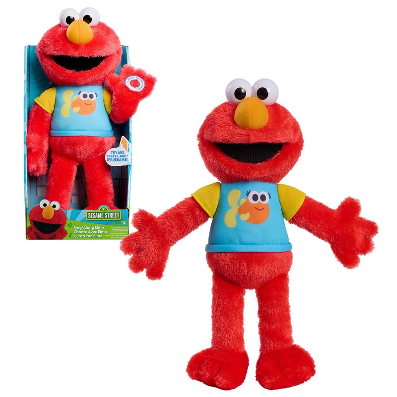 Just Play SESAME STREET 13-inch Sing-Along Plush Elmo with Lights and Sounds, Super-Soft and Huggable, Kids Toys for Ages 18 Month by Just Play - Image 1