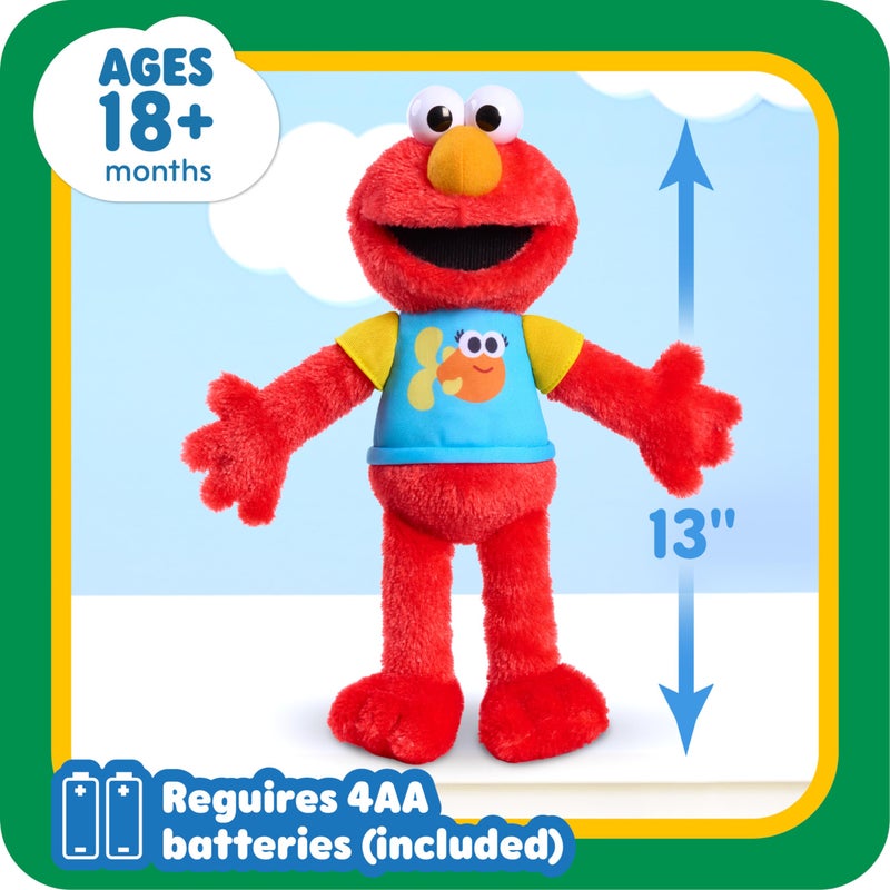 Just Play SESAME STREET 13-inch Sing-Along Plush Elmo with Lights and Sounds, Super-Soft and Huggable, Kids Toys for Ages 18 Month by Just Play - Image 4