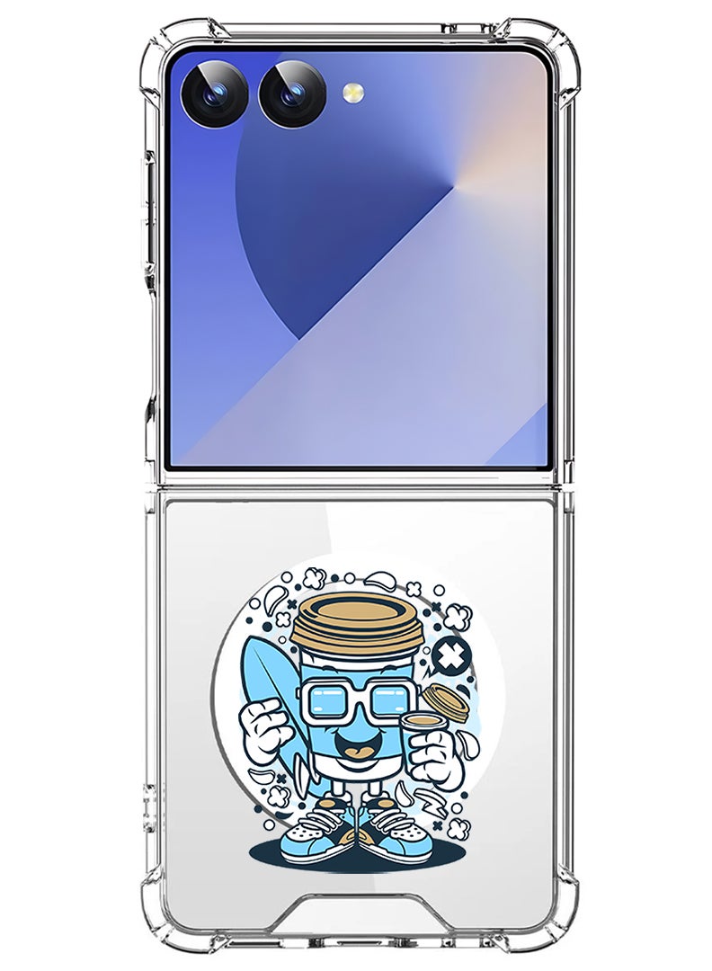 Theodor Magnetic Case for Samsung Galaxy Z Flip 7 Compatible with MagSafe Wireless Charging, Shockproof Phone Bumper Cover Coffee can - Image 1