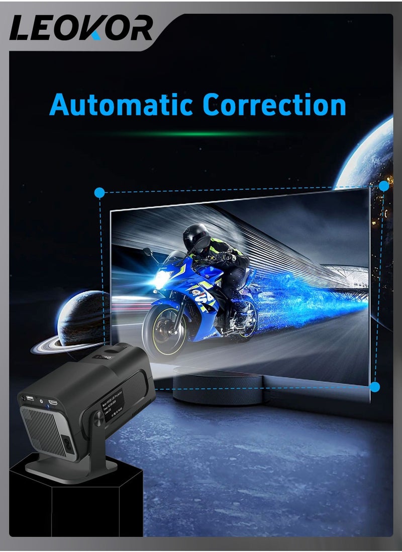 HY320 Mini Portable Projector,4K FHD Natvie 1080P Smart Projector 390ANSI with WiFi 6,BT 5.0,180 Degree Rotation,Automatic Keystone Correction,Integrated Android 11.0 Compatible With Home Theater(Black)