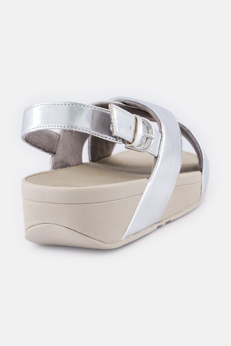 FitFlop Women Silver Mirror Adjustable Buckle Sandal, Silver - Image 3