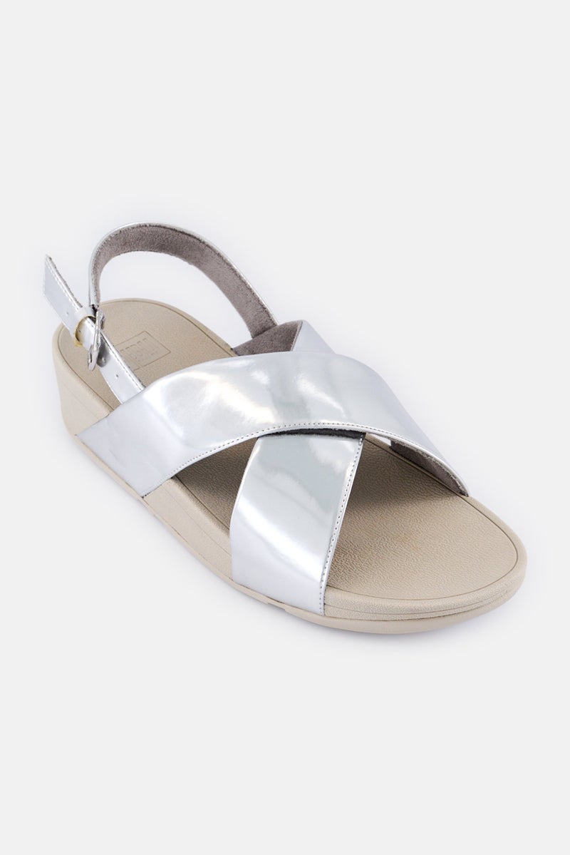 FitFlop Women Silver Mirror Adjustable Buckle Sandal, Silver - Image 1