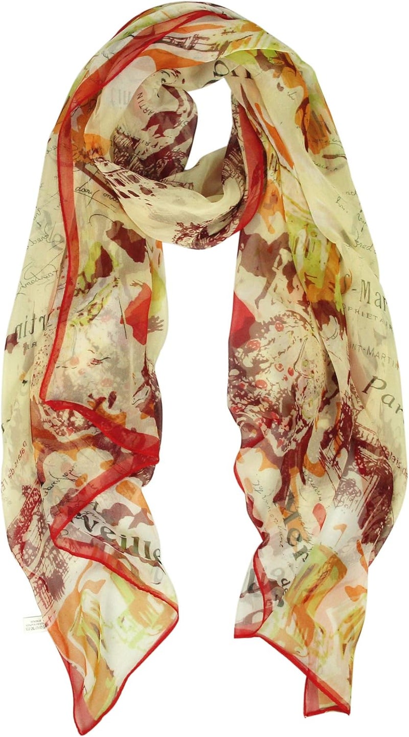 PANTONIGHT Long Chiffon Sheer Scarf For womens - Image 1