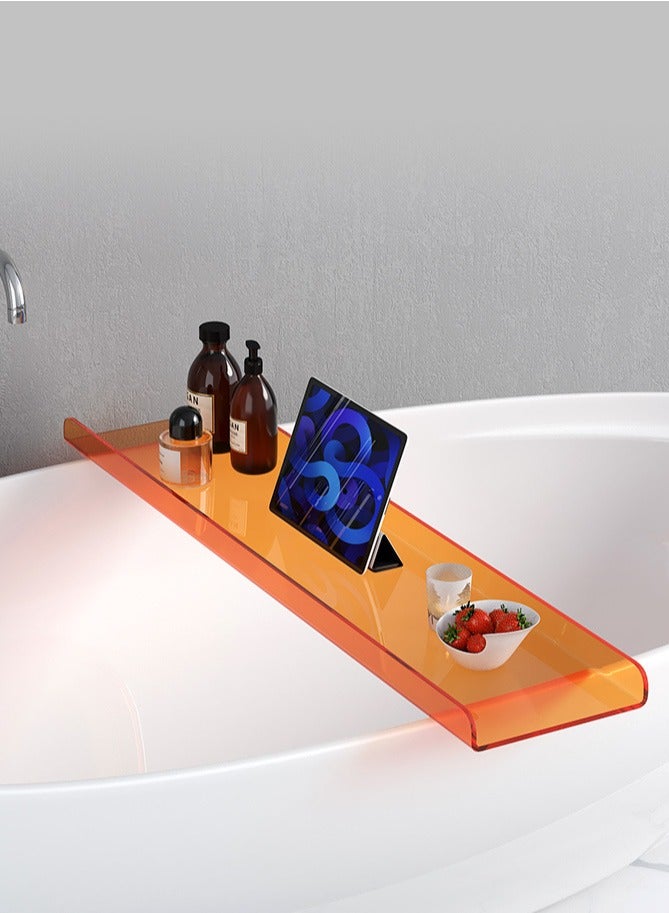 Clear Bathtub Tray Caddy, Bath Tub Rack Shelf, Luxury Bathroom Organizer Tablet Holder, Acrylic  - Image 2