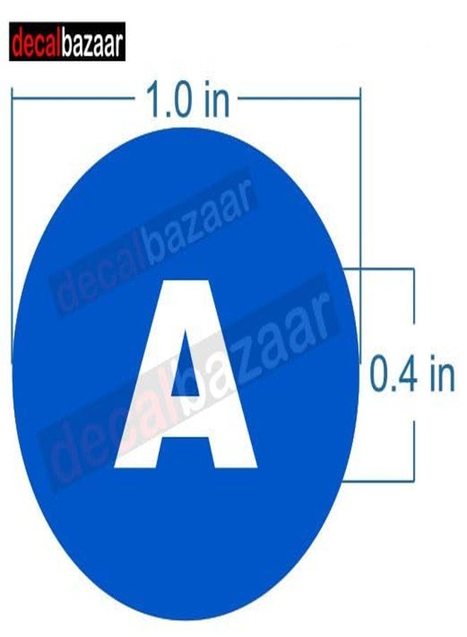 Decalbazaar A to Z Alphabet Round Letter Labels (Set 2), Vinyl Glossy Finish, 1 Inch, Blue, Indoor Outdoor Use - Image 2