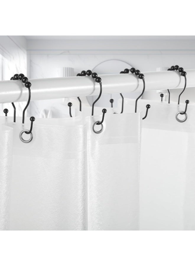 jaexest Shower Curtain Hooks – 12 Pcs Stainless Steel Black Shower Curtain Rings – Rust Proof & Smooth Sliding – Anti-Drop Double Roller Design – Heavy Duty Shower Hooks for Bathroom Curtains – Black - Image 4