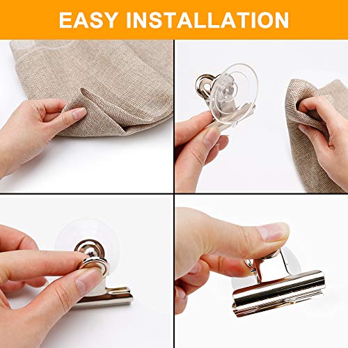 Aufind 8 Packs Suction Cup Clip Plastic Round Suction Cup Clamp Holder Strong Window Glass Suction Cup Clip for Hanging Kitchen Bathroom Office Accessories… - Image 5