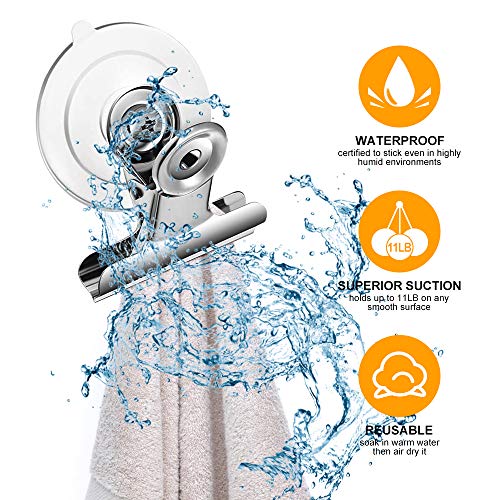 Aufind 8 Packs Suction Cup Clip Plastic Round Suction Cup Clamp Holder Strong Window Glass Suction Cup Clip for Hanging Kitchen Bathroom Office Accessories… - Image 3