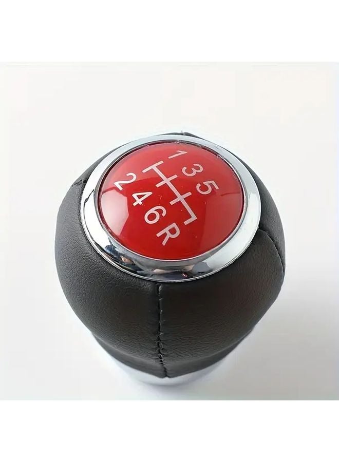 Subaru Impreza WRX STI 6 Speed Manual Shift Knob Red Lens Black Red PU Leather Grip - Image 1