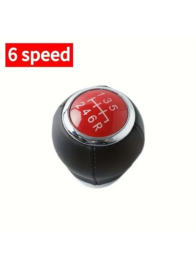 Subaru Impreza WRX STI 6 Speed Manual Shift Knob Red Lens Black Red PU Leather Grip - Image 5