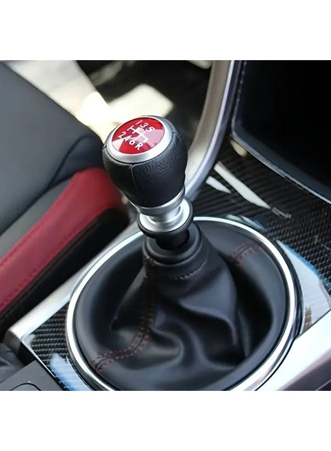 Subaru Impreza WRX STI 6 Speed Manual Shift Knob Red Lens Black Red PU Leather Grip - Image 3