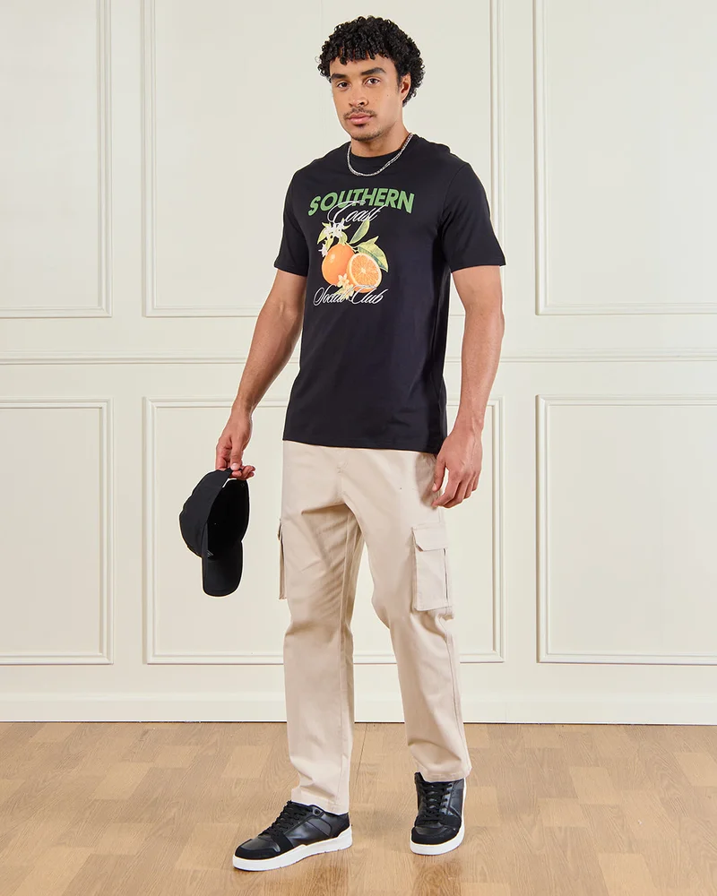 Redtag Men Beige Solid Basic Joggers