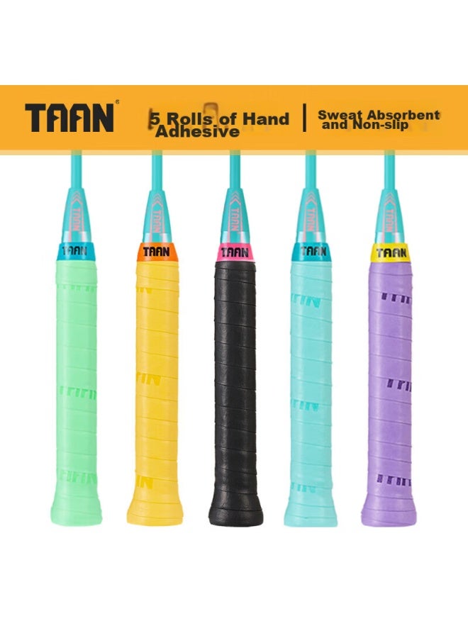Taan Badminton Racket Grip Tape, Sweat-absorbing, Slightly Sticky, 5-pack Tw880 - Image 1