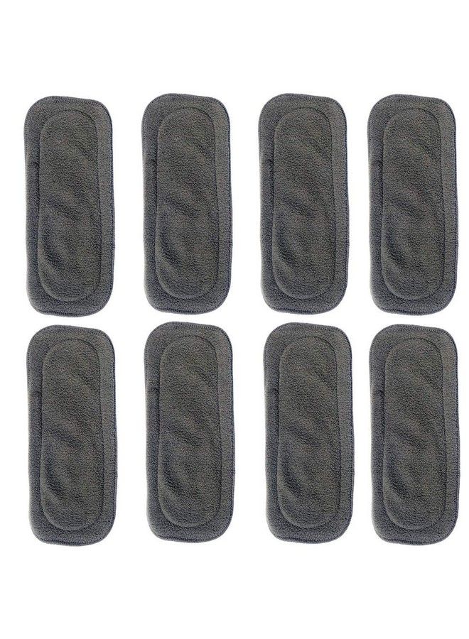 DOMENICO World Kids Diaper Inserts Reusable (Pack Of 8) Baby Washable Cloth Diaper Nappies Wetfree Inserts For Babies (5 Layer Insert Pad For Cloth Diapers)Black - Image 1