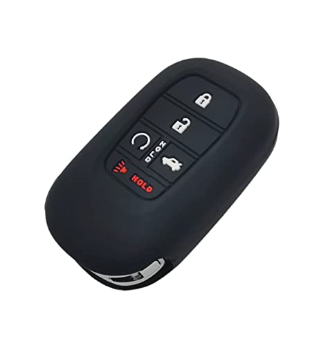 REPROTECTING Silicone Rubber Key Fob Cover Compatible with (5 Buttons) 2022-2025 Honda Accord Civic HR-V CR-V Pilot Sport SI EX EX-L Touring (Black Pink) - Image 4