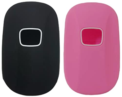 REPROTECTING Silicone Rubber Key Fob Cover Compatible with (5 Buttons) 2022-2025 Honda Accord Civic HR-V CR-V Pilot Sport SI EX EX-L Touring (Black Pink) - Image 2