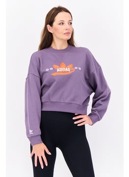 adidas Originals Women Sportswear Fit Long Sleeve Outdoor Sweatshirt, Purple  - Image 1