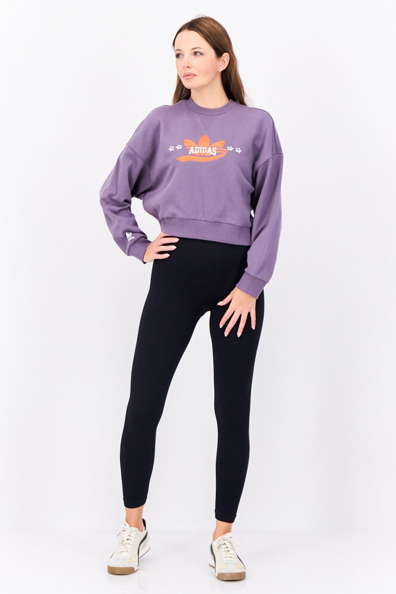 Women Sportswear Fit Long Sleeve Outdoor Sweatshirt, Purple
