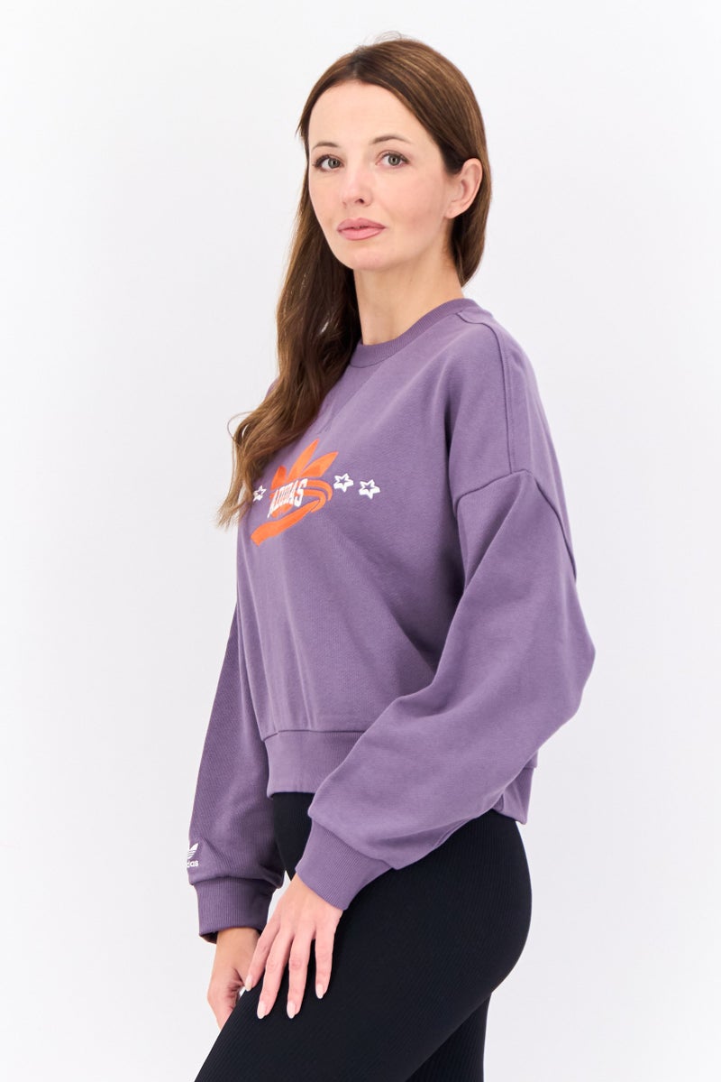 Women Sportswear Fit Long Sleeve Outdoor Sweatshirt, Purple