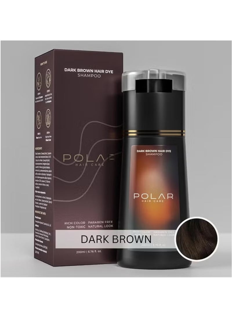 POLAR Hair Care Shampoo, Polar Hair Care Instant Dye Shampoo, Polar Hair Care Dye Shampoo (Dark Brown) - Image 2