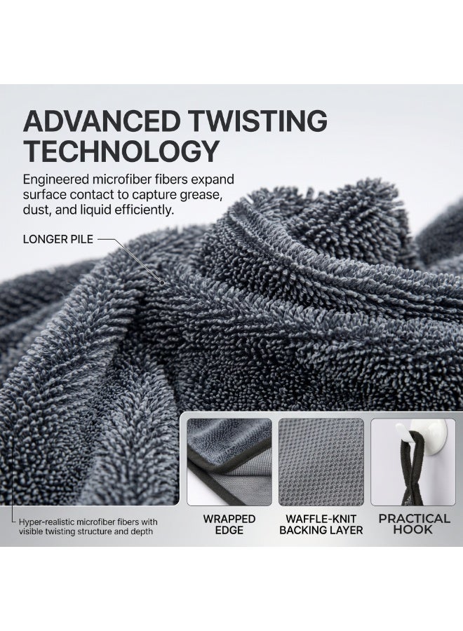 Manful Microfiber Cleaning Cloth 24 Pack – 40 * 60cm 600 GSM Ultra Thick Car Drying Towels, Premium Microfiber Towels for Car Wash, Detailing, Polishing, Scratch-Free - Image 4
