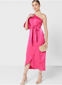 YAS One Shoulder Puff Sleeve Dress  - Image 1