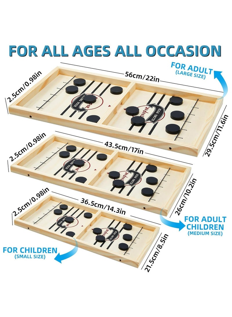Large Sling Puck Game, Foosball Winner Board Game, Wooden Hockey Table Game, Fast Paced Slingshot Game Board, Rapid Sling Table Battle Speed String Puck Game for Kids Adults & Family Party  - Image 5