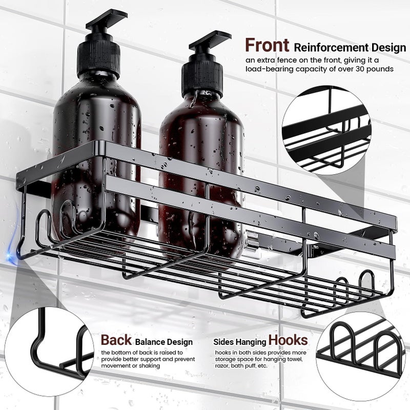 WOWBOX Shower Caddies 2 Pack - Adhesive Hanging Shower Shelf - Bathroom Organizers and Storage, No Drilling Stainless Shower Shelves for Home Decor, Bathroom Accessories - Image 3