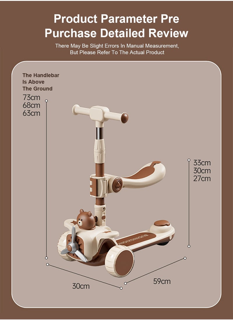 MaBaby - 2 In 1 Adjustable Height Foldable Scooter Children Can Sit Two in One Scooter Foldable - Image 1